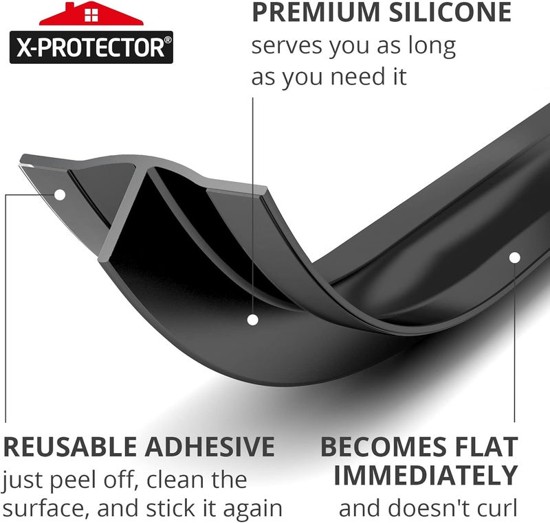 X-Protector Silicone Stove Gap Cover – 50” x 1" Guard Between Stove and Counter – Self-Adhesive Premium Counter Gap Filler – Heat Resistant Oven Counter Gap Protector – Silicone Stove Top Spill Guard - Image 3